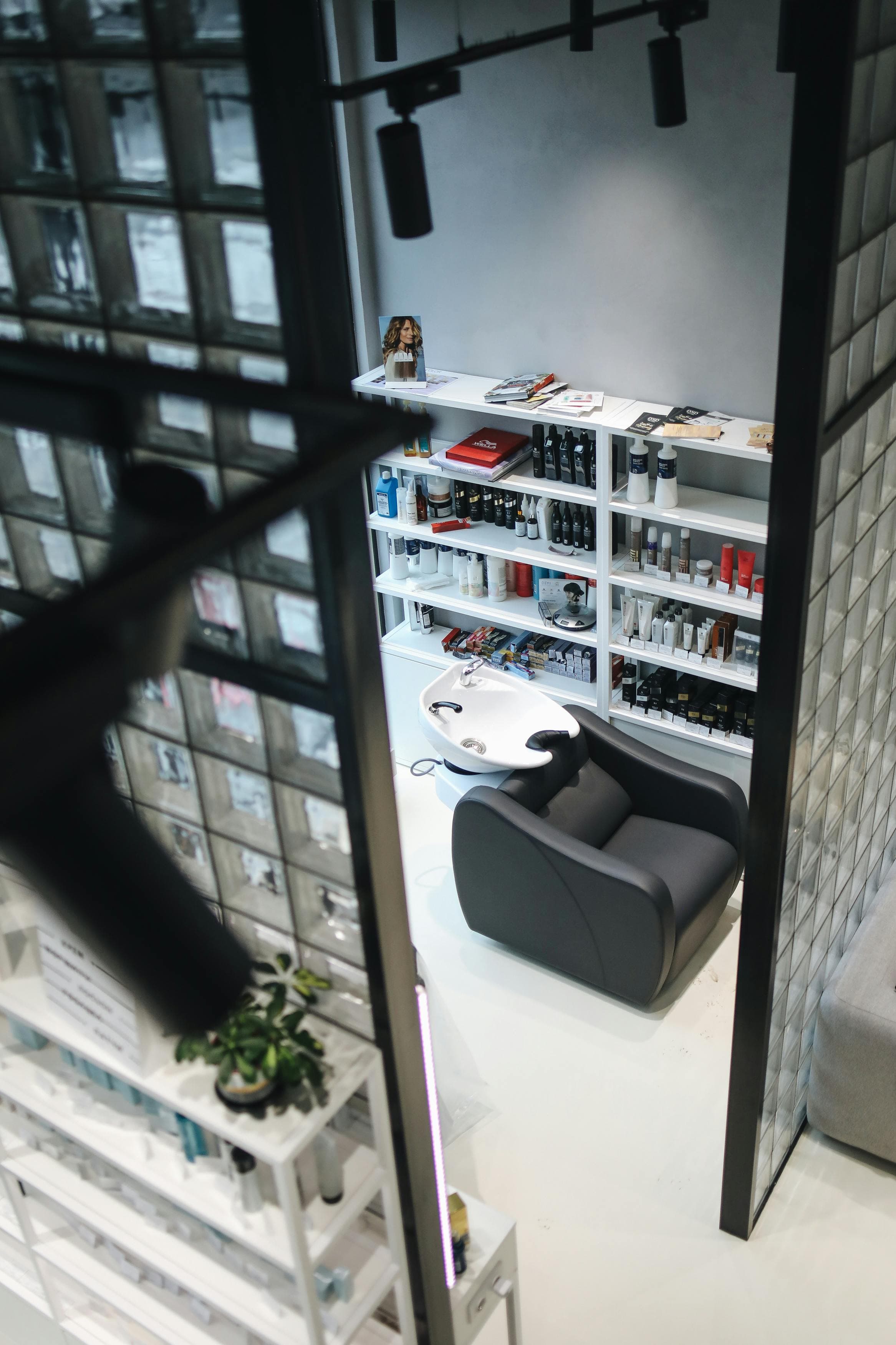 Compact salon or spa interior.